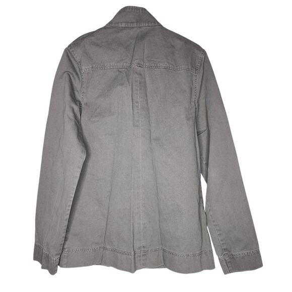 Just Fab Utility Jacket Small Olive Green Full Zip Snap Button Pockets - Picture 3 of 4